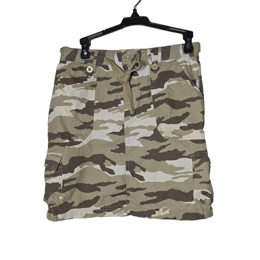 2007 GAP Womens Camo Surplus‎ Poplin Cargo Mini Skirt Size 2 Y2K 2000s Grunge